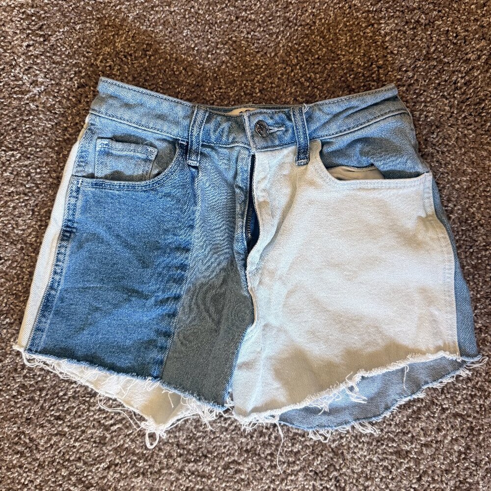 Hollister Two toned denim shorts